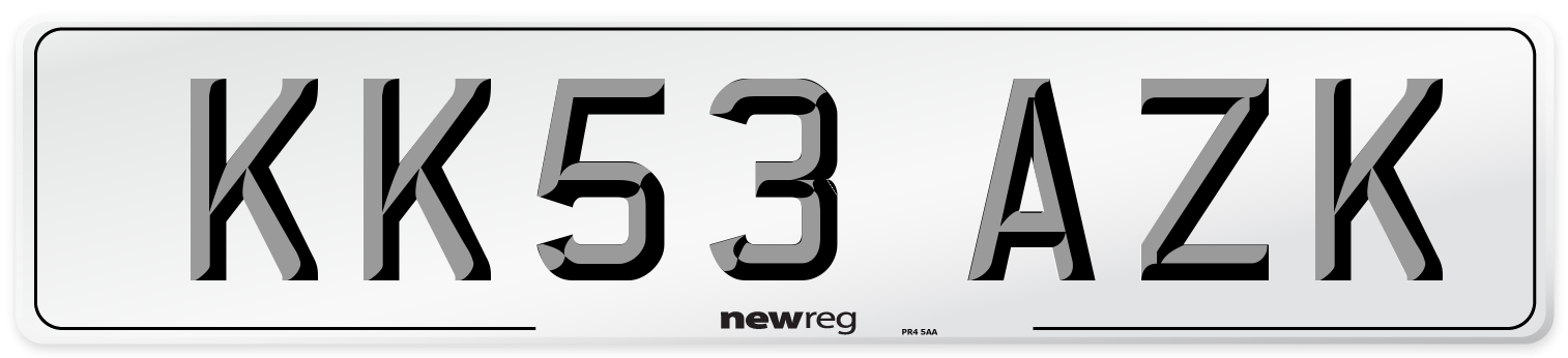 KK53 AZK Number Plate from New Reg